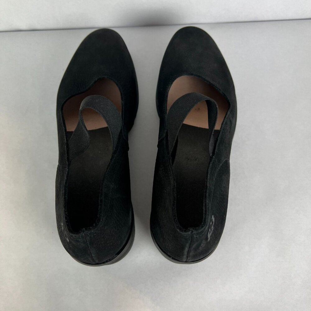 Loints Of Holland Maryjane Shoes Womens 41 9.5 10 Black Wedge Pebbled Leather - Picture 4 of 14